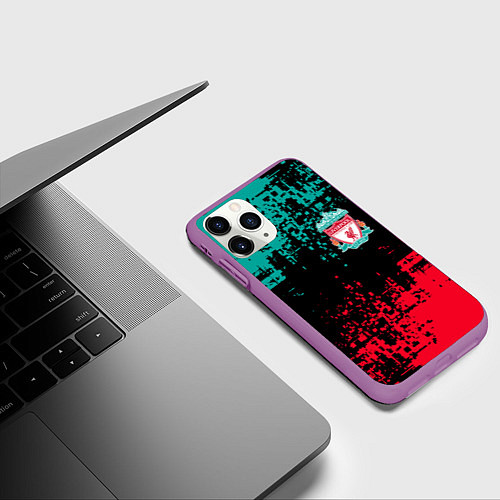 Чехол iPhone 11 Pro матовый LIVERPOOL / 3D-Фиолетовый – фото 3
