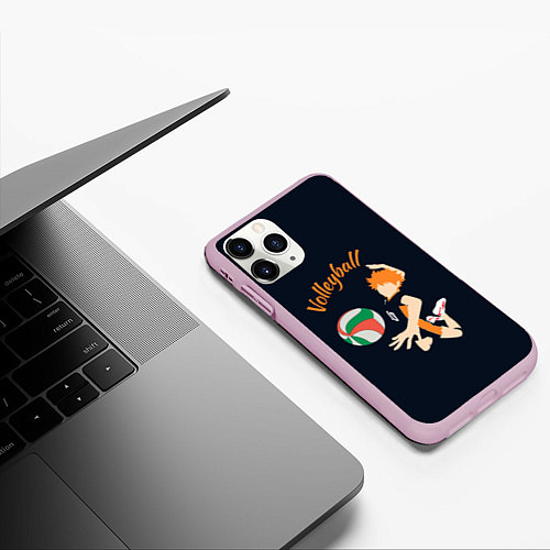 Чехол iPhone 11 Pro матовый Волейбол / 3D-Розовый – фото 3