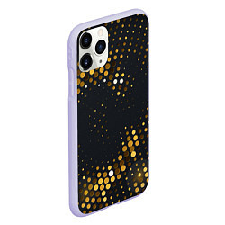 Чехол iPhone 11 Pro матовый Black gold, цвет: 3D-светло-сиреневый — фото 2