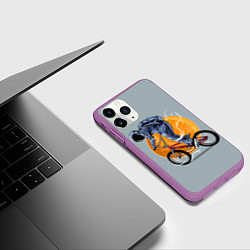 Чехол iPhone 11 Pro матовый Космический велосипедист Z, цвет: 3D-фиолетовый — фото 2