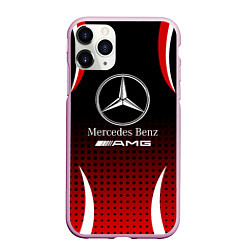 Чехол iPhone 11 Pro матовый Mercedes-Benz, цвет: 3D-розовый