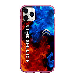 Чехол iPhone 11 Pro матовый CITROEN, цвет: 3D-малиновый