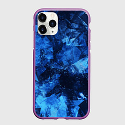Чехол iPhone 11 Pro матовый Blue Abstraction, цвет: 3D-фиолетовый