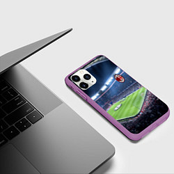 Чехол iPhone 11 Pro матовый FC MILAN, цвет: 3D-фиолетовый — фото 2