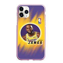 Чехол iPhone 11 Pro матовый LeBron James, цвет: 3D-розовый