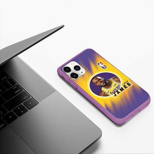 Чехол iPhone 11 Pro матовый LeBron James / 3D-Фиолетовый – фото 3