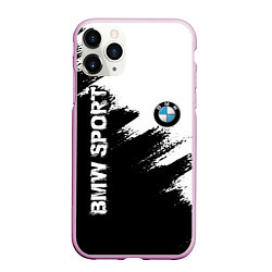 Чехол iPhone 11 Pro матовый BMW, цвет: 3D-розовый