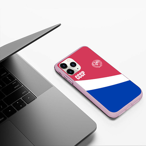 Чехол iPhone 11 Pro матовый СССР / 3D-Розовый – фото 3