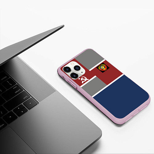 Чехол iPhone 11 Pro матовый СССР / 3D-Розовый – фото 3