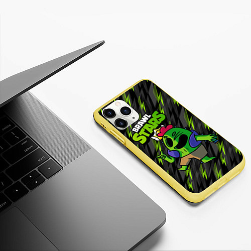 Чехол iPhone 11 Pro матовый Спайк brawl stars Spike / 3D-Желтый – фото 3