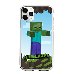 Чехол iPhone 11 Pro матовый Minecraft, цвет: 3D-белый