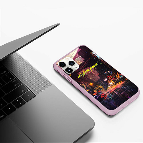 Чехол iPhone 11 Pro матовый CYBERPUNK 2077:КИБЕРПАНК S / 3D-Розовый – фото 3