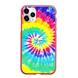 Чехол iPhone 11 Pro матовый TIE-DYE СТЕНА, цвет: 3D-красный