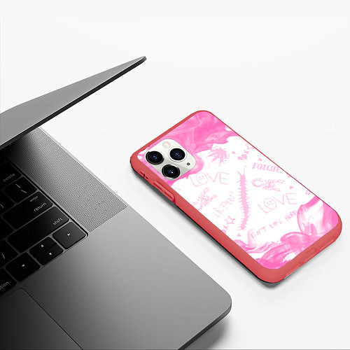 Чехол iPhone 11 Pro матовый LIL PEEP ЛИЛ ПИП / 3D-Красный – фото 3