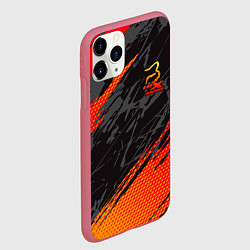 Чехол iPhone 11 Pro матовый Форма для мотокросса FOX, цвет: 3D-малиновый — фото 2