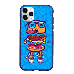 Чехол iPhone 11 Pro матовый Бутерброд монстрик граффити, цвет: 3D-тёмно-синий