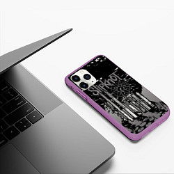 Чехол iPhone 11 Pro матовый Slipknot, цвет: 3D-фиолетовый — фото 2