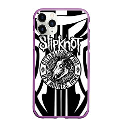 Чехол iPhone 11 Pro матовый Slipknot, цвет: 3D-фиолетовый