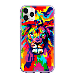 Чехол iPhone 11 Pro матовый Лев Artistic Art, цвет: 3D-светло-сиреневый