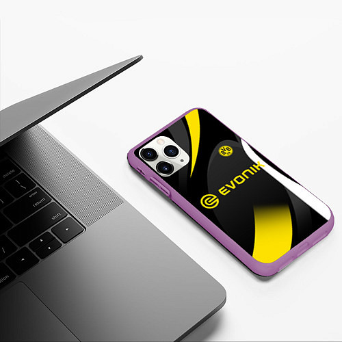 Чехол iPhone 11 Pro матовый BORUSSIA DORTMUND / 3D-Фиолетовый – фото 3