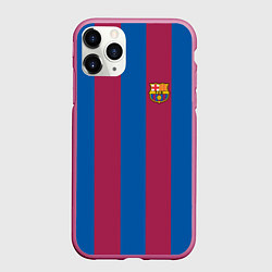 Чехол iPhone 11 Pro матовый FC Barcelona 2021, цвет: 3D-малиновый