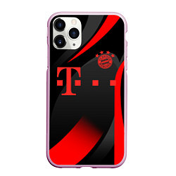 Чехол iPhone 11 Pro матовый FC Bayern Munchen, цвет: 3D-розовый