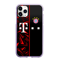 Чехол iPhone 11 Pro матовый FC Bayern Munchen Форма, цвет: 3D-светло-сиреневый