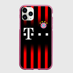 Чехол iPhone 11 Pro матовый FC Bayern Munchen, цвет: 3D-малиновый