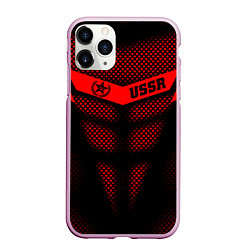 Чехол iPhone 11 Pro матовый Экзоскелет СССР, цвет: 3D-розовый