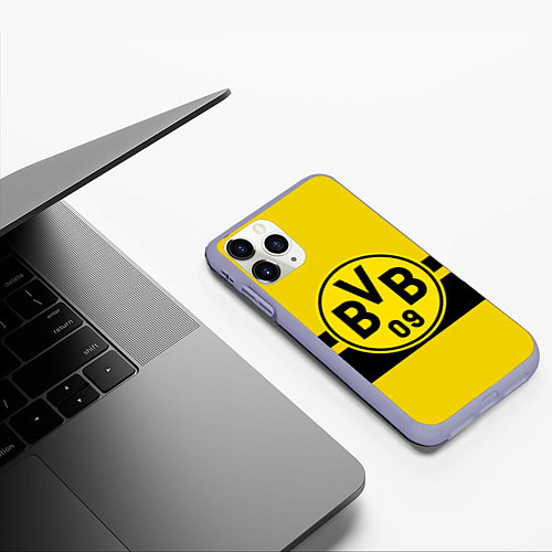 Чехол iPhone 11 Pro матовый BORUSSIA DORTMUND / 3D-Светло-сиреневый – фото 3