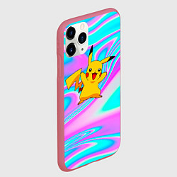 Чехол iPhone 11 Pro матовый Пикачу, цвет: 3D-малиновый — фото 2