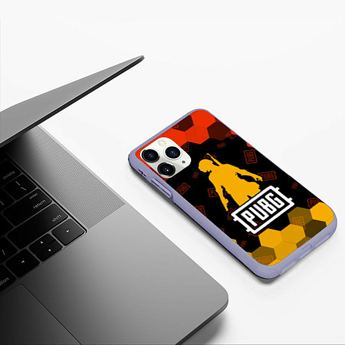 Чехол iPhone 11 Pro матовый PUBG ПАБГ / 3D-Светло-сиреневый – фото 3