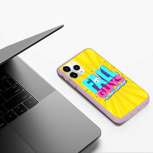 Чехол iPhone 11 Pro матовый Fall Guys / 3D-Розовый – фото 3