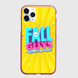 Чехол iPhone 11 Pro матовый Fall Guys, цвет: 3D-малиновый