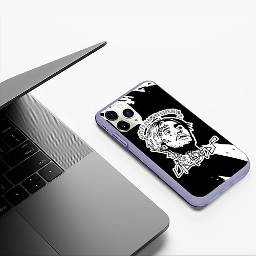 Чехол iPhone 11 Pro матовый Lil Peep / 3D-Светло-сиреневый – фото 3
