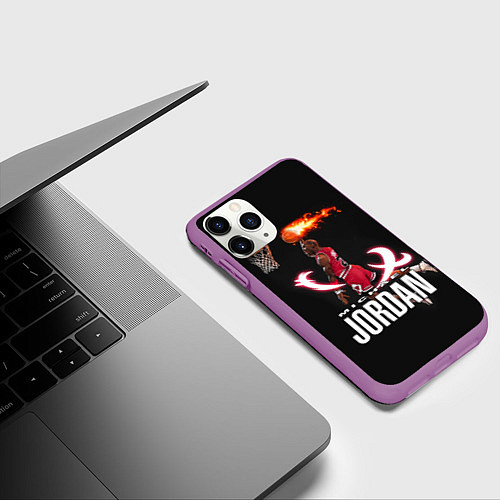 Чехол iPhone 11 Pro матовый MICHAEL JORDAN / 3D-Фиолетовый – фото 3