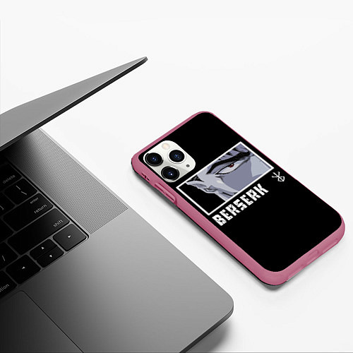Чехол iPhone 11 Pro матовый Берсерк / 3D-Малиновый – фото 3