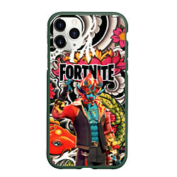 Чехол iPhone 11 Pro матовый FORTNITE, цвет: 3D-темно-зеленый