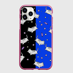 Чехол iPhone 11 Pro матовый КИСЫ, цвет: 3D-малиновый