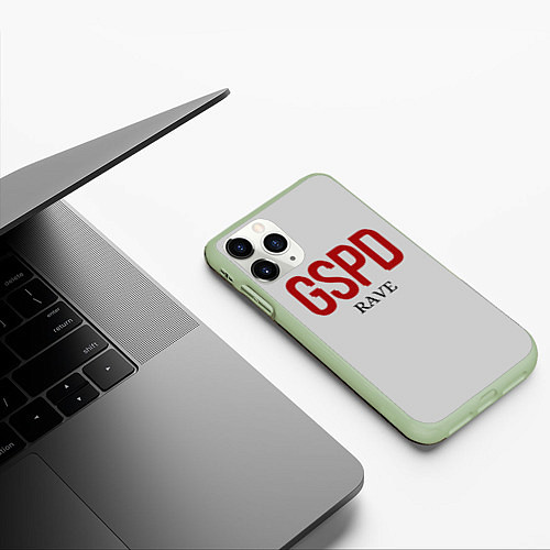 Чехол iPhone 11 Pro матовый GSPD rave / 3D-Салатовый – фото 3