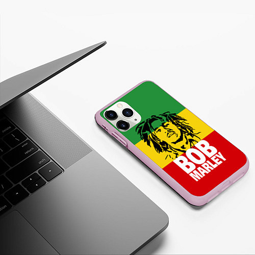 Чехол iPhone 11 Pro матовый Bob Marley / 3D-Розовый – фото 3