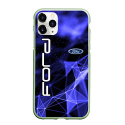 Чехол iPhone 11 Pro матовый FORD, цвет: 3D-салатовый