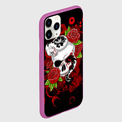 Чехол iPhone 11 Pro матовый Череп и змея, цвет: 3D-фиолетовый — фото 2