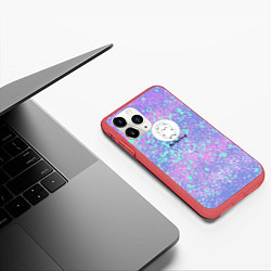 Чехол iPhone 11 Pro матовый Ёж, цвет: 3D-красный — фото 2