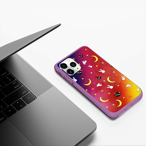 Чехол iPhone 11 Pro матовый SAILOR MOON / 3D-Фиолетовый – фото 3