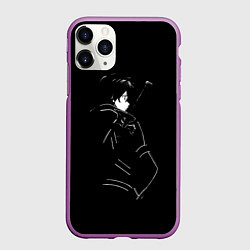 Чехол iPhone 11 Pro матовый Кирито, цвет: 3D-фиолетовый