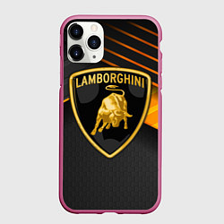 Чехол iPhone 11 Pro матовый Lamborghini, цвет: 3D-малиновый