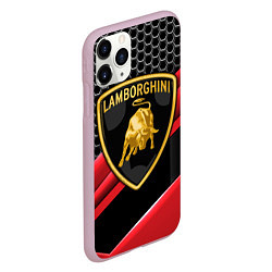 Чехол iPhone 11 Pro матовый Lamborghini, цвет: 3D-розовый — фото 2