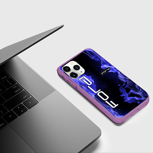 Чехол iPhone 11 Pro матовый FORD / 3D-Фиолетовый – фото 3