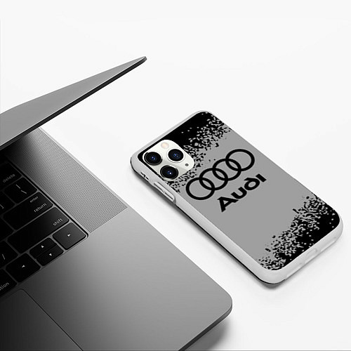 Чехол iPhone 11 Pro матовый AUDI АУДИ / 3D-Белый – фото 3